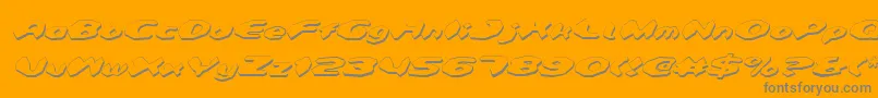 DetonatorShadowItalic-Schriftart – Graue Schriften auf orangefarbenem Hintergrund