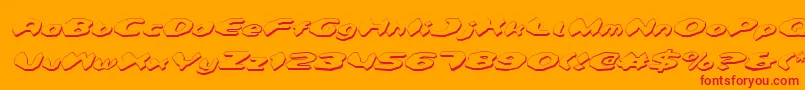 DetonatorShadowItalic Font – Red Fonts on Orange Background