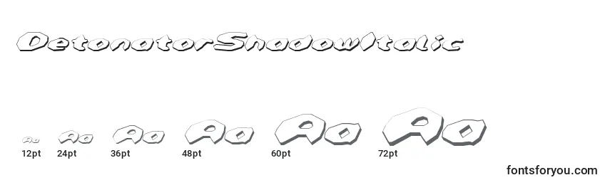 DetonatorShadowItalic Font Sizes