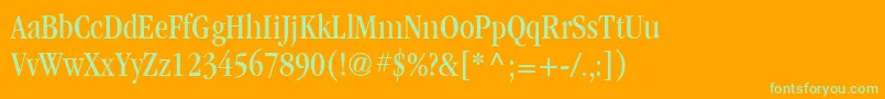 Garrymondriancond4Booksh Font – Green Fonts on Orange Background