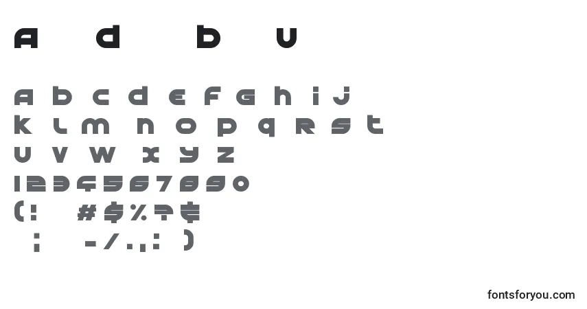 A fonte AstralDelightBlackUpright – alfabeto, números, caracteres especiais