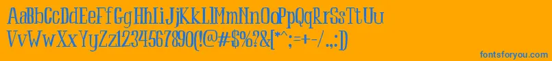 Peach Font – Blue Fonts on Orange Background