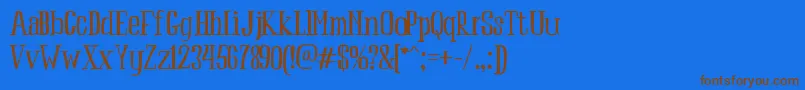 Peach Font – Brown Fonts on Blue Background
