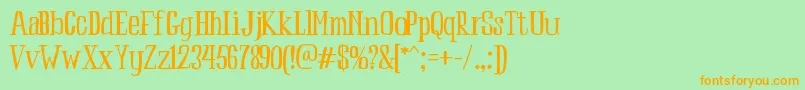 Peach Font – Orange Fonts on Green Background