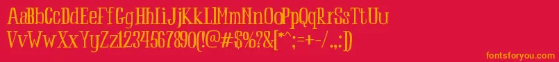 Peach Font – Orange Fonts on Red Background