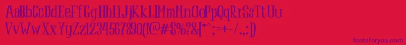 Peach-Schriftart – Violette Schriften auf rotem Hintergrund