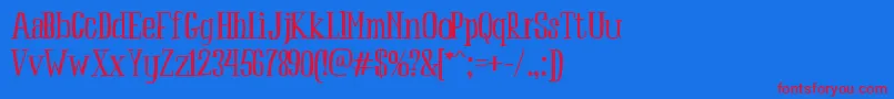 フォントPeach – 赤い文字の青い背景