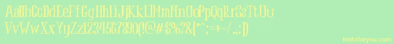 Peach Font – Yellow Fonts on Green Background