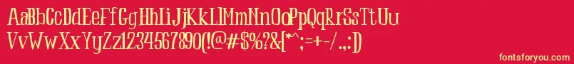 Peach Font – Yellow Fonts on Red Background