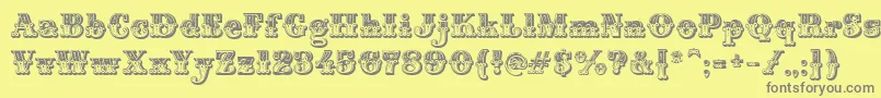 MontiDecorA Font – Gray Fonts on Yellow Background