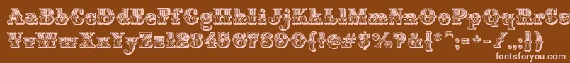 MontiDecorA Font – Pink Fonts on Brown Background