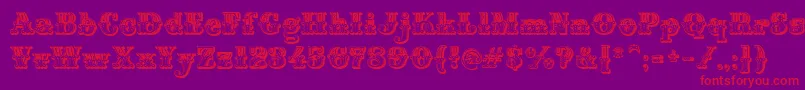 MontiDecorA-Schriftart – Rote Schriften auf violettem Hintergrund