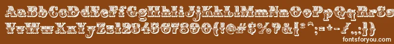 MontiDecorA Font – White Fonts on Brown Background