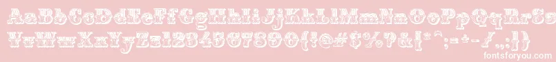 MontiDecorA-Schriftart – Weiße Schriften auf rosa Hintergrund