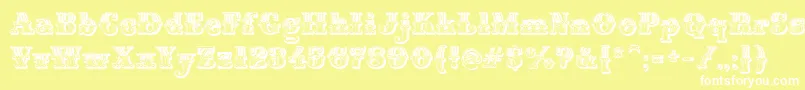 MontiDecorA Font – White Fonts on Yellow Background