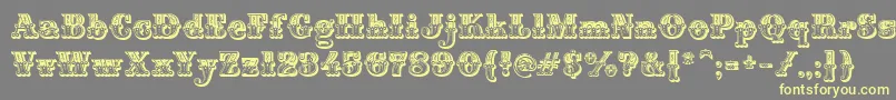 MontiDecorA Font – Yellow Fonts on Gray Background