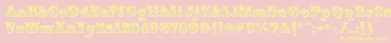 MontiDecorA Font – Yellow Fonts on Pink Background