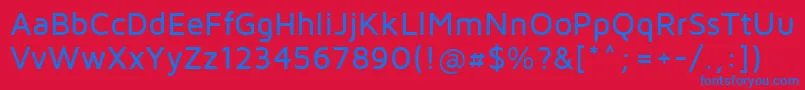 MavenProMedium-Schriftart – Blaue Schriften auf rotem Hintergrund