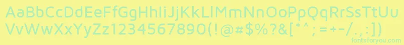 フォントMavenProMedium – 黄色い背景に緑の文字