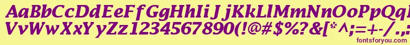 MachadosskBoldItalic Font – Purple Fonts on Yellow Background