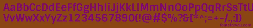 Weitere Informationen zur SintonyBold-Schriftart SintonyBold-Schriftart – Violette Schriften auf braunem Hintergrund