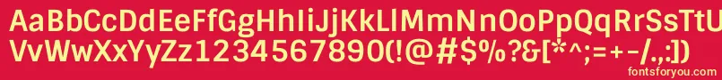 フォントSintonyBold – 黄色の文字、赤い背景