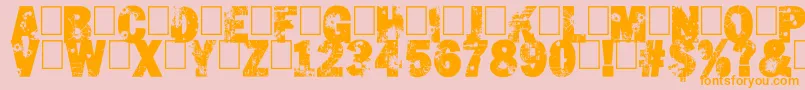 ShutemDown Font – Orange Fonts on Pink Background