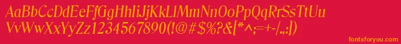 Fonte DenverItalic – fontes laranjas em um fundo vermelho