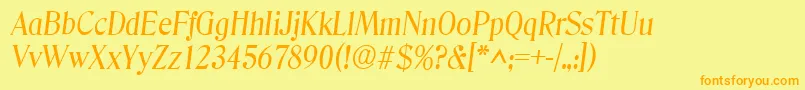 Fonte DenverItalic – fontes laranjas em um fundo amarelo