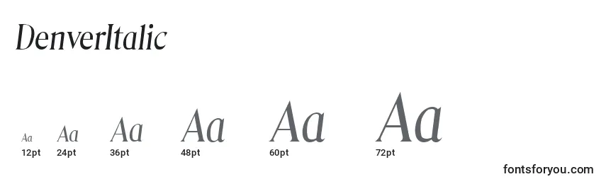 Größen der Schriftart DenverItalic