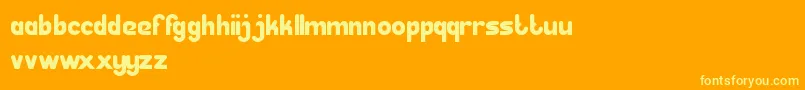 GreatLeader-Schriftart – Gelbe Schriften auf orangefarbenem Hintergrund