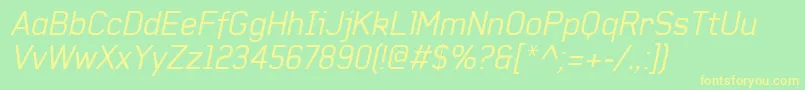 BaksheeshItalic-Schriftart – Gelbe Schriften auf grünem Hintergrund