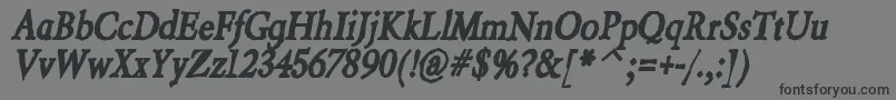 BeryliuminkItalic Font – Black Fonts on Gray Background