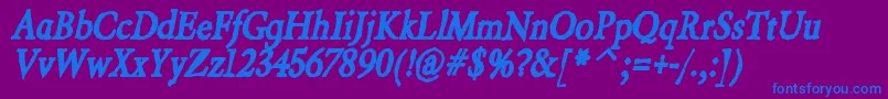 BeryliuminkItalic Font – Blue Fonts on Purple Background