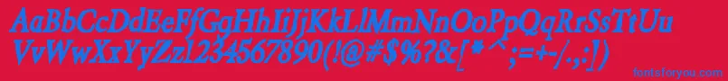 BeryliuminkItalic Font – Blue Fonts on Red Background