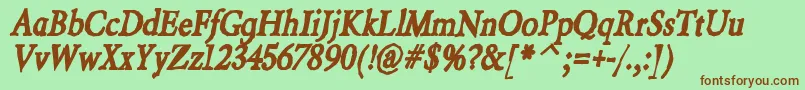 BeryliuminkItalic Font – Brown Fonts on Green Background