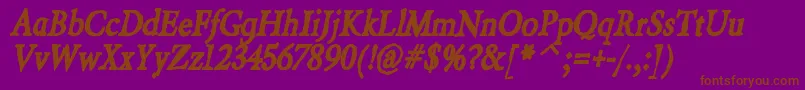 BeryliuminkItalic Font – Brown Fonts on Purple Background