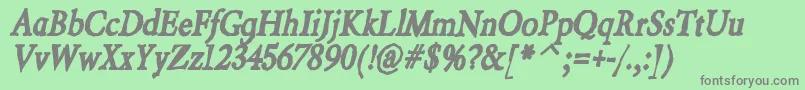 BeryliuminkItalic Font – Gray Fonts on Green Background