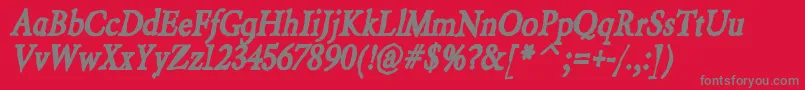 BeryliuminkItalic Font – Gray Fonts on Red Background