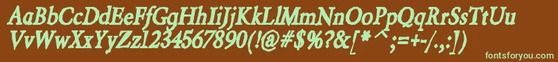 BeryliuminkItalic Font – Green Fonts on Brown Background