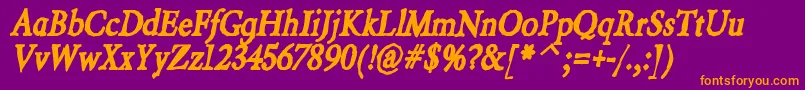 BeryliuminkItalic Font – Orange Fonts on Purple Background