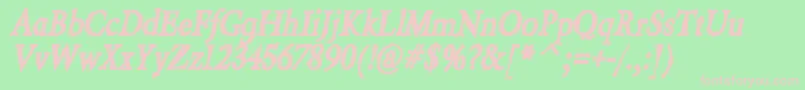 BeryliuminkItalic Font – Pink Fonts on Green Background