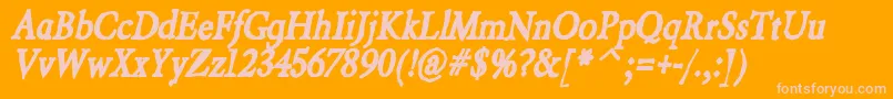 BeryliuminkItalic Font – Pink Fonts on Orange Background