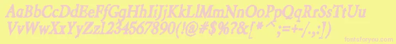 BeryliuminkItalic Font – Pink Fonts on Yellow Background