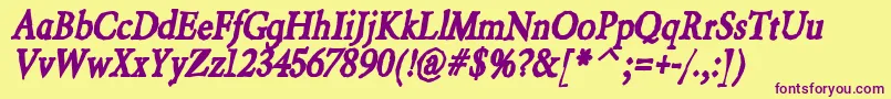 BeryliuminkItalic Font – Purple Fonts on Yellow Background