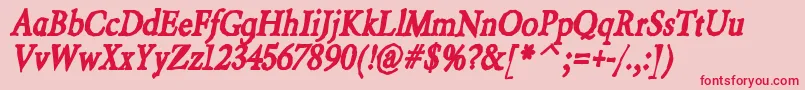 BeryliuminkItalic Font – Red Fonts on Pink Background