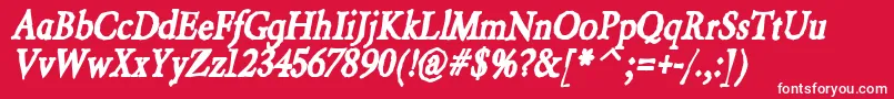 BeryliuminkItalic Font – White Fonts on Red Background