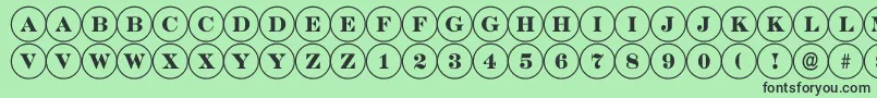 DiscoserifRegular-fontti – mustat fontit vihreällä taustalla