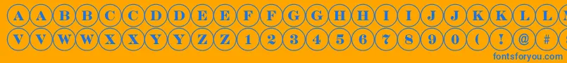 DiscoserifRegular Font – Blue Fonts on Orange Background