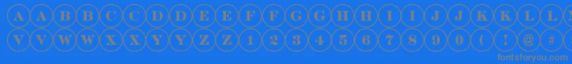DiscoserifRegular-fontti – harmaat kirjasimet sinisellä taustalla